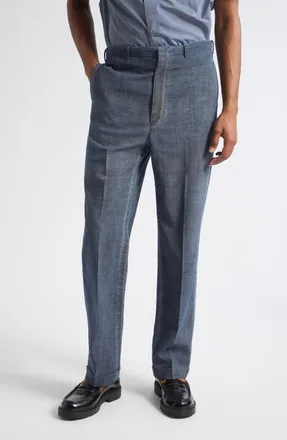 Maison Margiela Double-Dyed Wool Trousers in Army Blue at Nordstrom, Size 48