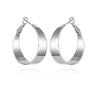 Vince Camuto Wide Hoop Earrings in Silver Tone at Nordstrom