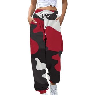 Generic High Waisted Casual Baggy Joggers Pants, Ladies Tracksuit Bottoms Short Leg Soft Comfort Ladies Jogging Bottoms with Pockets Camouflage Trousers Women