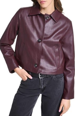 Levi's Crop Faux Leather Jacket in Oxblood at Nordstrom, Size X-Small