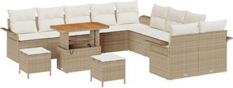 vidaXL Vidaxl - Garden Sofa Set with Pillow 13 pcs Beige, Cream 90 x 55 x 71 cm