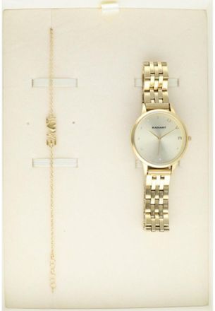 Radiant New Womens RA609202PT Ladies Watch and Bracelet Gift Set - Gold - One Size