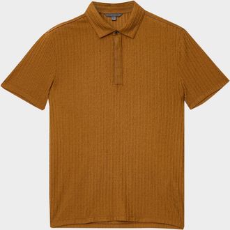 John Varvatos Mens Grana Cotton and Silk Polo Shirt