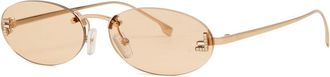 Fendi Narrow Oval-frame Sunglasses - Pink - One Size