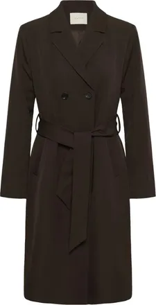 Kaffe Kalima Lange Blazer - Dames - Mantels - Bruin - Maat: XS Leer