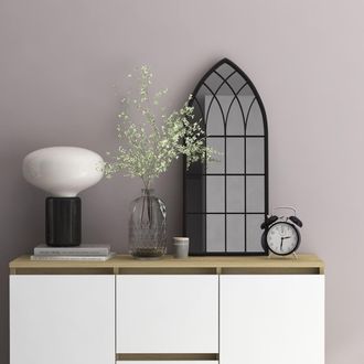 vidaXL Espejo De Hierro Negro Para Uso Interior 70x30 Cm Vidaxl