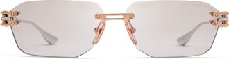 Dita Eyewear Rose Gold Hyperlux-3000 Rimless Geometric Sunglasses