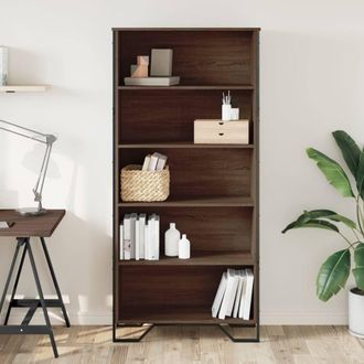 Berkfield Home Classic Book Cabinet Brown Oak 80x31x169 cm Engineered wood | Size: 80 x 31 x 169 cm