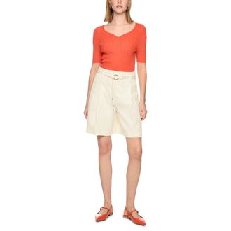 Marc Cain Dames, Korte broeken, Beige, Maat: 2XL Linnen