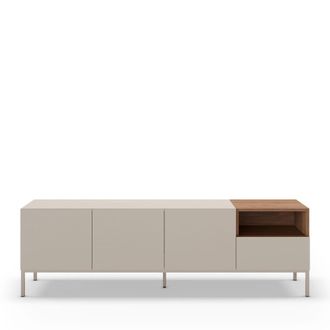 DRAWER Mueble de TV 3 puertas 1 caj&oacute;n de madera y metal L180cm - Beige