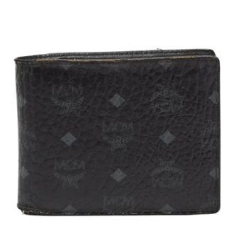 MCM Pre-owned Wallets, female, Black, Size: ONE SIZE Pre-owned Coated canvas wallets