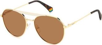 Polaroid Womens PLD-6211-S-X-S9E PLD 6211 57 S X S9E Sunglasses - Gold - One Size