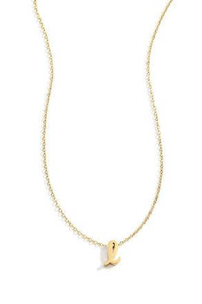 Mint & Lily Tiny Script Initial Necklace in Letter L at Nordstrom