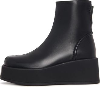 Cesare Gaspari Moderne Lift Leren Sleehak Laarzen - Dames - Enkellaarsjes - Zwart - 41 EU - Leer - Schoenen