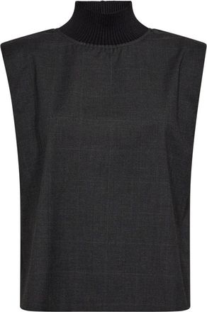 Co'Couture Rib Turtleneck Vest Top - Dames - Tops zonder mouwen - Zwart - S - Polyester - Tops