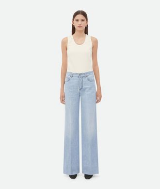 Bottega Veneta Pantaloni Wide Denim Light Bleach - Bottega Veneta