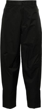 Lanvin Zwarte Broek met Logopatch - Heren - Straight fit broeken - Zwart - M - Katoen - Broeken