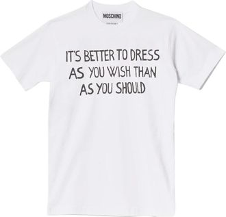 Moschino Grafische Print Katoenen T-shirt - Dames - T-shirts - Wit - S - Katoen - Tops