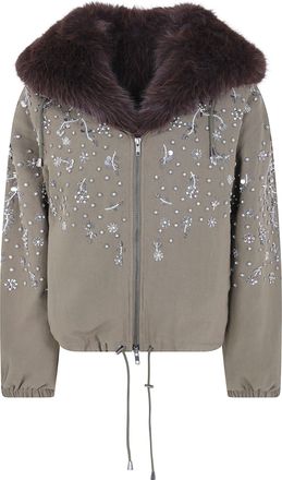 DRHOPE Jacket Canvas And Fur Soleil Bright