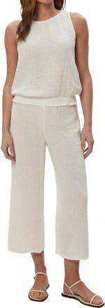 Michael Stars Medina Cropped Gauze Pants In Chalk
