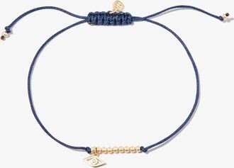 Sydney Evan 14K Yellow Gold Evil Eye Diamond Bracelet - Womens - Silk/Diamond/14kt Yellow Gold