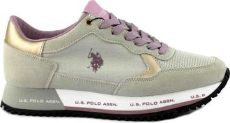 U.S.Polo Association Beige/Lila Sneakers - Dames - Sneakers - Veelkleurig - 40 EU - Schoenen