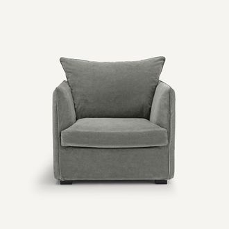 AM.PM Fauteuil in stonewashed fluweel, Neo Chiquito