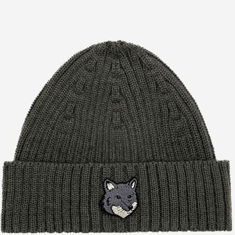 Maison Kitsun&eacute; Gorro de lana con logo de Maison Kitsune