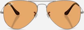 Ray-Ban Aviator Sunglasses Polished Silver / Orange Photocromic