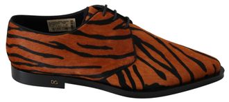 Dolce & Gabbana Oranje Ponyhaar Formele Dress Broque Schoenen