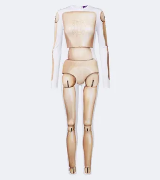 Jean Paul Gaultier Trompe loeil jersey catsuit