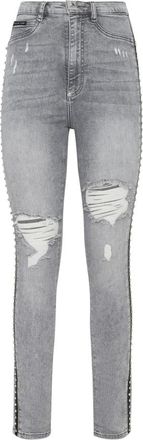 Philipp Plein Jeans, Dames, Blauw, W27, Denim, Super High Waist Jegging