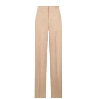 Alberta Ferretti Straight Trousers, female, Beige, XS, High-Waist Straight Trousers