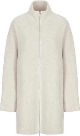PESERICO Jas van wol en babyalpaca met pailletten - Dames - Lange truien - Wit - M - Wol - Truien & Vesten