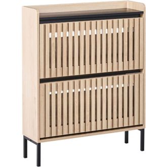Beliani Scarpiera a 2 scomparti in legno MDF con finitura melaminica marrone chiaro Gympie