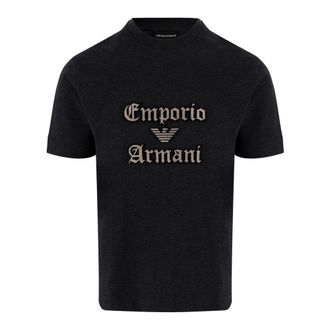 Emporio Armani Katoenen T-shirt met Logo - Heren - T-shirts - Zwart - M - Katoen - Tops