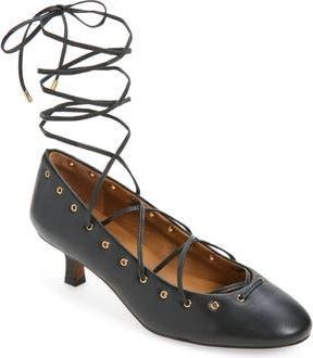 Madewell The Remy Lace-Up Pump in True Black at Nordstrom Rack, Size 10.5