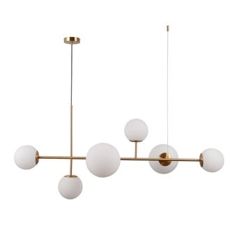 Netlighting Vailante Modern 6 Light Bar Pendant Ceiling Light E27+E14 in Gold