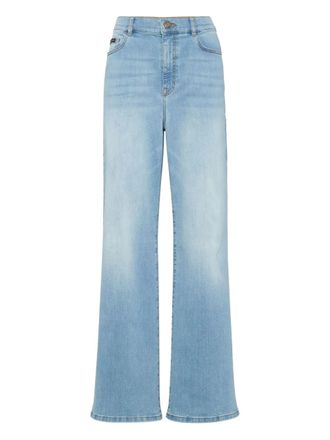 Philipp Plein fatale logo-plaque jeans - women - Fabric - 28 - Blue
