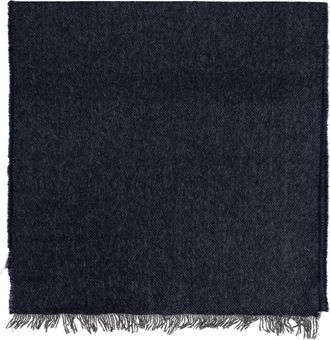 Ferragamo Sjaal met Franjes - Heren - Wintersjaals - Blauw - ONE Size - Wol - Accessoires
