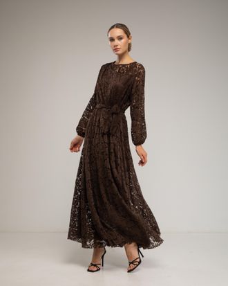 Tantra Lange kanten jurk met elastische tailleband