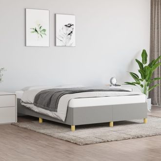 vidaXL Cama Sin Colch&oacute;n Tela Gris Claro 140x190 Cm Vidaxl