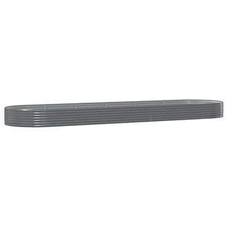 vidaXL Jardinera Arriate Acero Galvanizado Gris 523x140x36 Cm Vidaxl