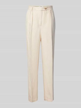BA&SH Regular Fit Bundfaltenhose aus Viskose-Leinen-Mix Modell PEANUT in Beige, Gr&ouml;&szlig;e 40