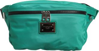 Dolce & Gabbana Green Logo Plaque Nylon Waist Fanny Pack Mens Borse Mens Bag