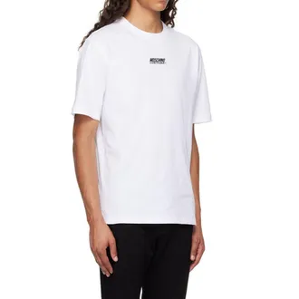 Moschino Logo-Embroidered Cotton T-Shirt - White