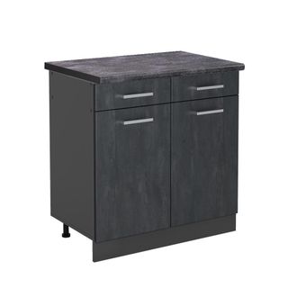 Vicco Mueble Bajo De Cocina R-line, Hormig&oacute;n Negro, 80 Cm Et Antracita