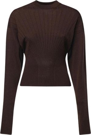 Sportmax Spxlatino Ronde hals gebreide kleding - Dames - Ronde hals truien - Bruin - M - Truien & Vesten