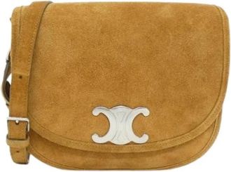 Celine Pre-owned Medium Buzas Suede Shoulder Bag - Dames - Vintage Schoudertas - Bruin - ONE Size - Leer - Vintage