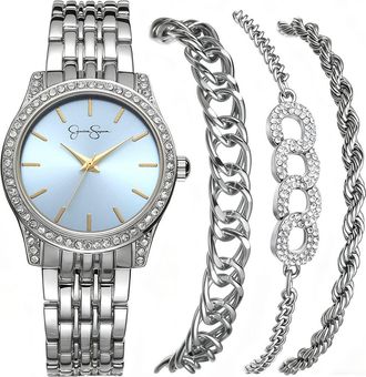 Jessica Simpson Bracelet Watch Set in Silver at Nordstrom Rack